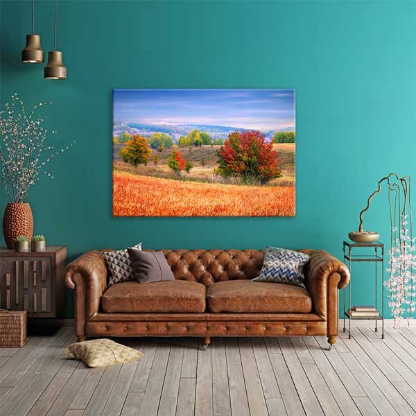 Sonbahar Kır Manzarası Kanvas Tablo 13535