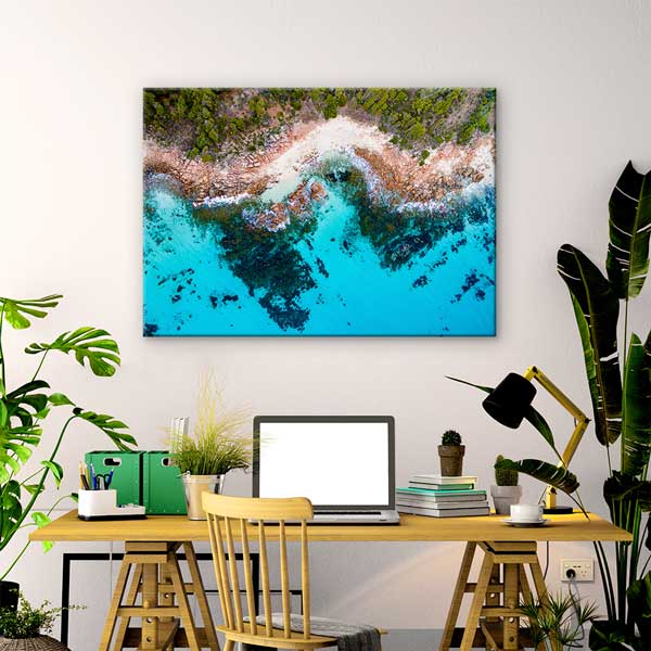 Turkuaz Kıyı ve Kayalık Sahil Fotoğraf Sanatı Kanvas Tablo 13547