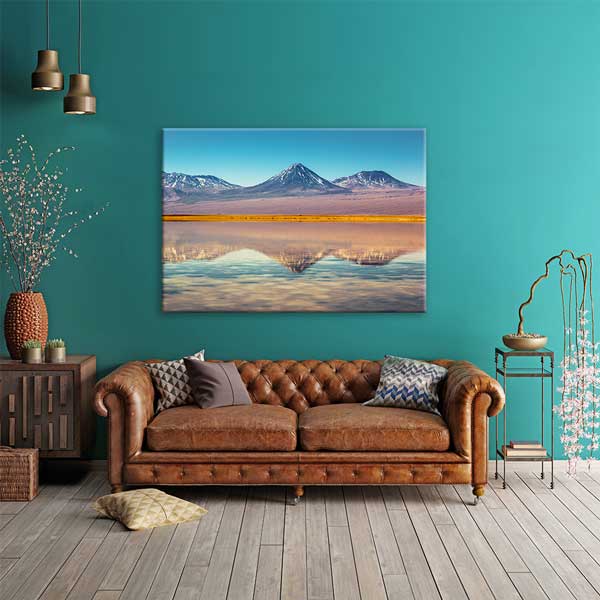 Yansımalı Dağ Manzarası Kanvas Tablo 13557