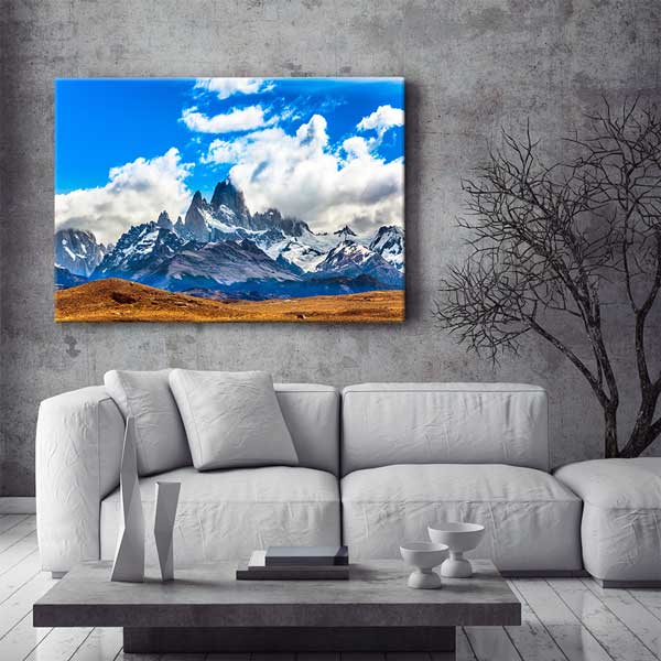 canvas-wall-design-13561-01 Karlı Zirveler Dağ Manzarası Kanvas Tablo 13561