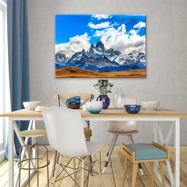 canvas-wall-design-13561-03 Karlı Zirveler Dağ Manzarası Kanvas Tablo 13561