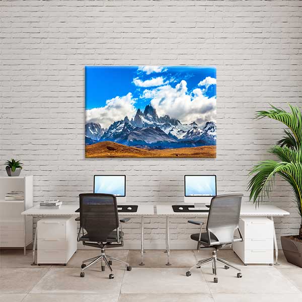 canvas-wall-design-13561-04 Karlı Zirveler Dağ Manzarası Kanvas Tablo 13561