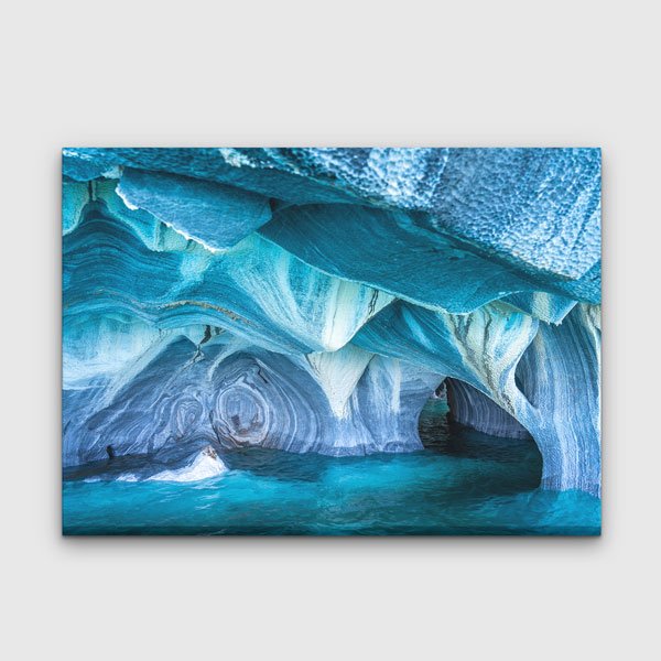 canvas-wall-design-13570-00 Turkuaz Mermer Mağaralar Manzarası Kanvas Tablo 13570