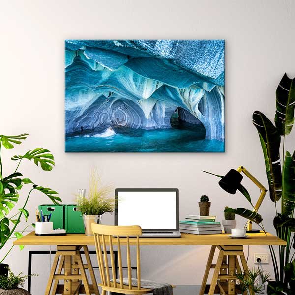 Turkuaz Mermer Mağaralar Manzarası Kanvas Tablo 13570