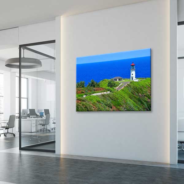 Okyanus Kıyısında Deniz Feneri ve Yeşil Falez Manzarası Kanvas Tablo 13614