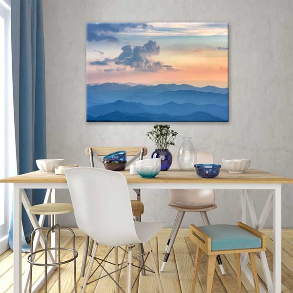 canvas-wall-design-13621-03 Gün Batımında Katmanlı Dağ Manzarası Fotoğraf Sanatı Kanvas Tablo 13621