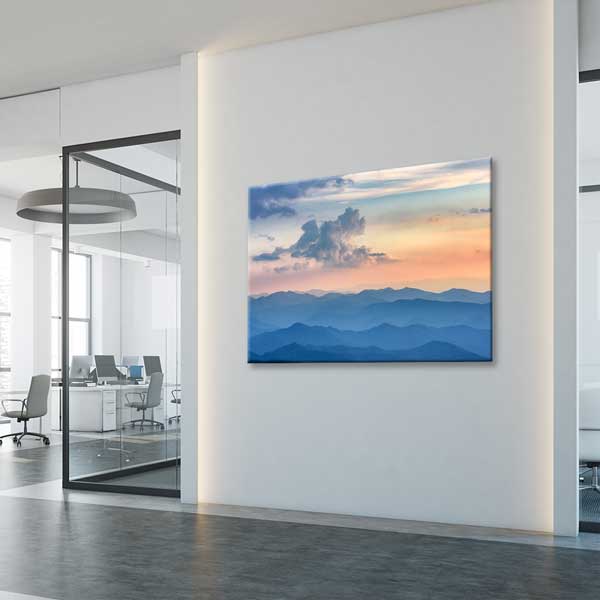 canvas-wall-design-13621-04 Gün Batımında Katmanlı Dağ Manzarası Fotoğraf Sanatı Kanvas Tablo 13621