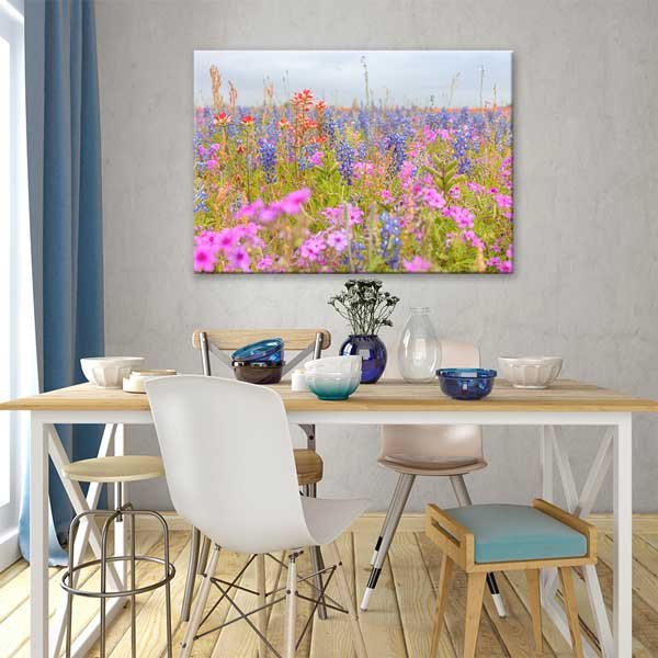 Renkli Yabani Çiçekler Doğa Manzarası Duvar Tablosu 13632