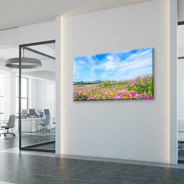 Renkli Çiçek Tarlası ve Açık Gökyüzü Kanvas Tablo – 13646