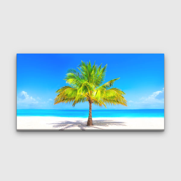 canvas-wall-design-13651-00 Palmiye Ağacı Sahil Manzara Kanvas Tablo – 13651