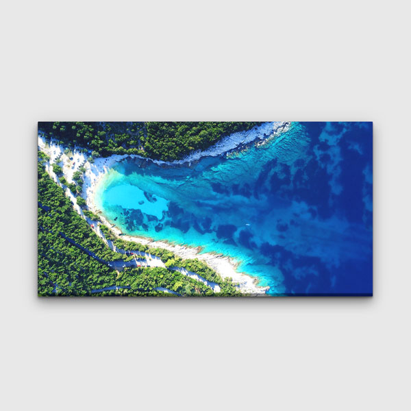 canvas-wall-design-13659-00 Havadan Turkuaz Koy Manzarası Kanvas Tablo – 13659