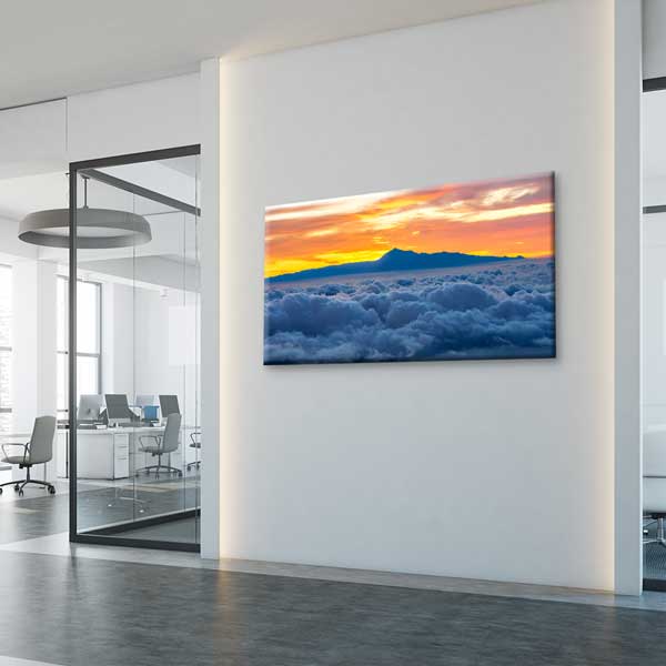 Bulutların Üstünden Gün Batımı Panoramik Kanvas Tablo – 13673