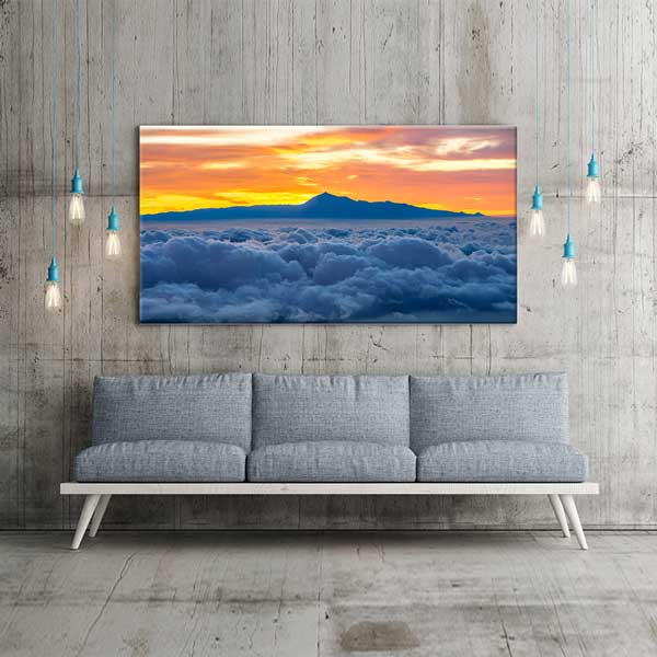 Bulutların Üstünden Gün Batımı Panoramik Kanvas Tablo – 13673