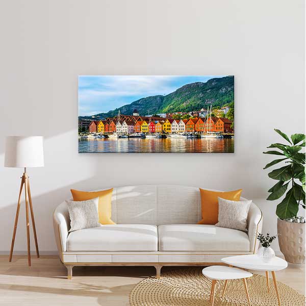 Bergen Bryggen Renkli Evler Norveç Manzarası Kanvas Tablo – 13686