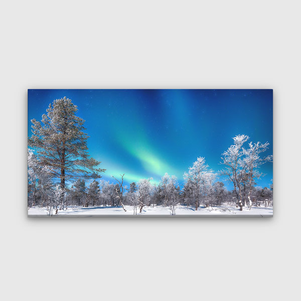 Aurora Borealis Kuzey Işıkları Kış Manzarası Kanvas Tablo – 13687