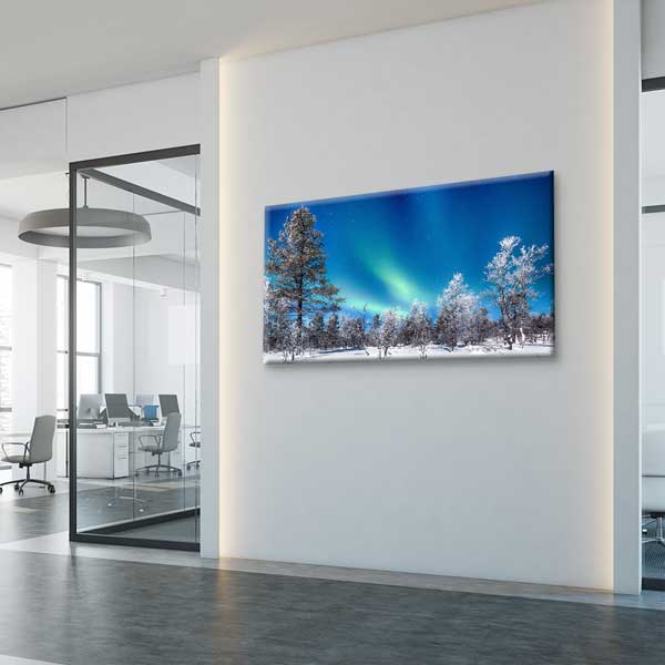 canvas-wall-design-13687-03 Aurora Borealis Kuzey Işıkları Kış Manzarası Kanvas Tablo – 13687