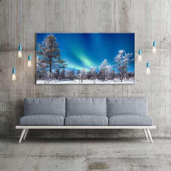 canvas-wall-design-13687-04 Aurora Borealis Kuzey Işıkları Kış Manzarası Kanvas Tablo – 13687