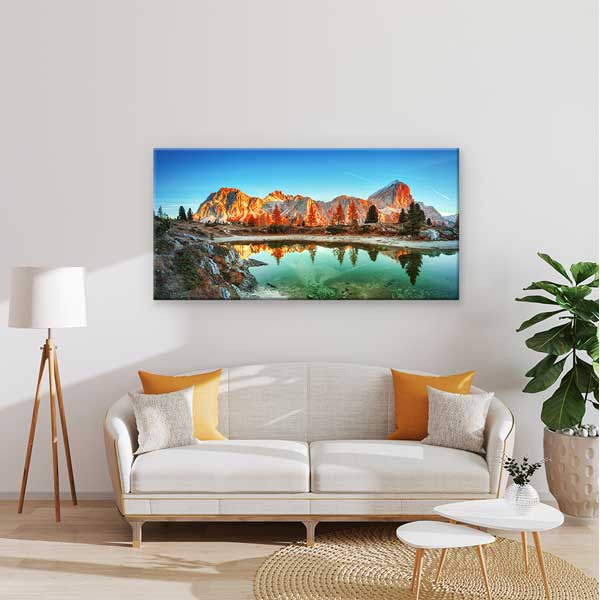 Dolomitler Lago Federa Dağ Manzarası Kanvas Tablo – 13688