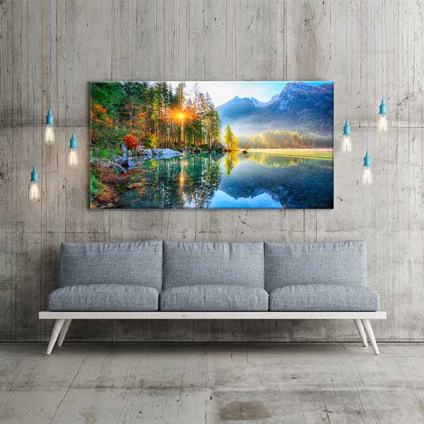 Hintersee Gölü Bavyera Orman ve Dağ Manzarası Kanvas Tablo – 13706