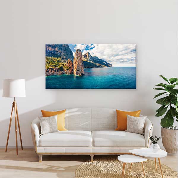 canvas-wall-design-13731-01 Kayalık Kıyı ve Deniz Manzarası Kanvas Tablo – 13731