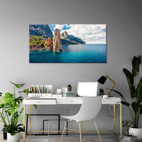 canvas-wall-design-13731-02 Kayalık Kıyı ve Deniz Manzarası Kanvas Tablo – 13731