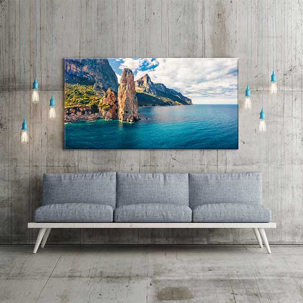canvas-wall-design-13731-04 Kayalık Kıyı ve Deniz Manzarası Kanvas Tablo – 13731