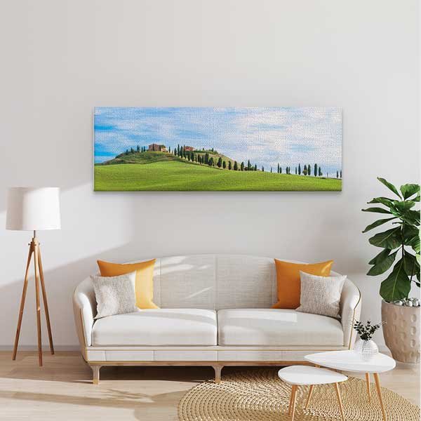 canvas-wall-design-13793-01 Yeşil Çayırlar ve Alp Dağları Panoramik Kanvas Tablo 13793