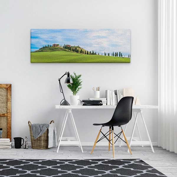 canvas-wall-design-13793-02 Yeşil Çayırlar ve Alp Dağları Panoramik Kanvas Tablo 13793