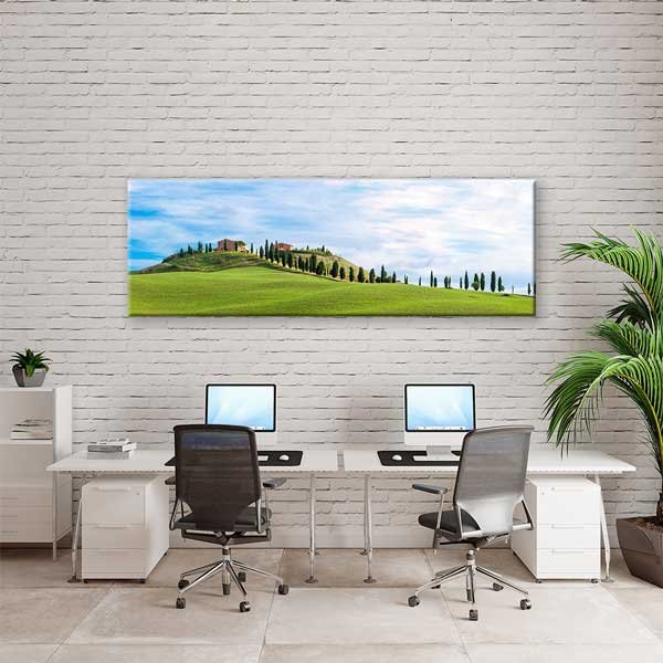 canvas-wall-design-13793-03 Yeşil Çayırlar ve Alp Dağları Panoramik Kanvas Tablo 13793