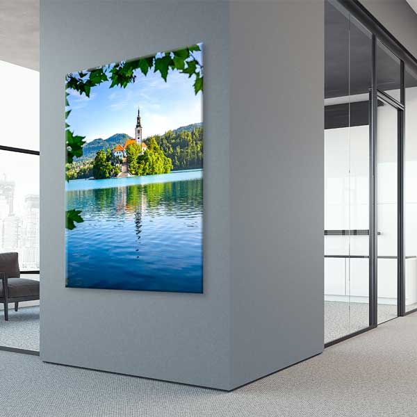 Göl Üzerindeki Ada ve Kilise Manzarası Kanvas Tablo 13857