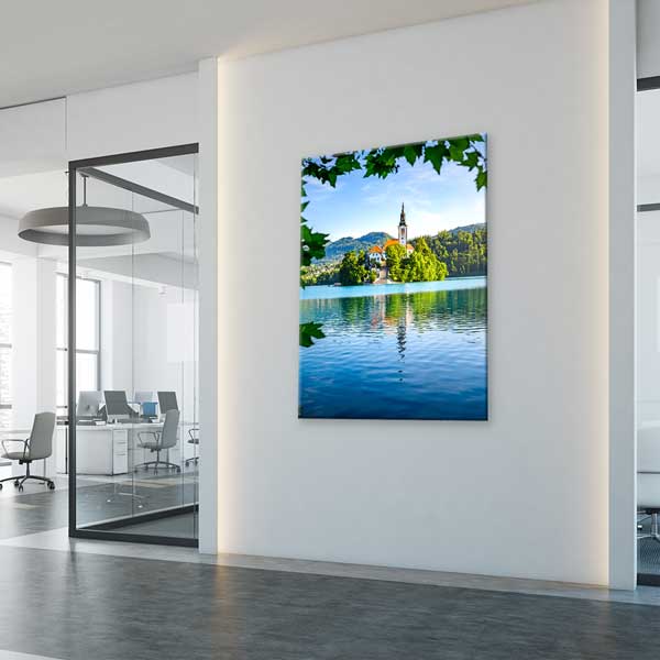 Göl Üzerindeki Ada ve Kilise Manzarası Kanvas Tablo 13857