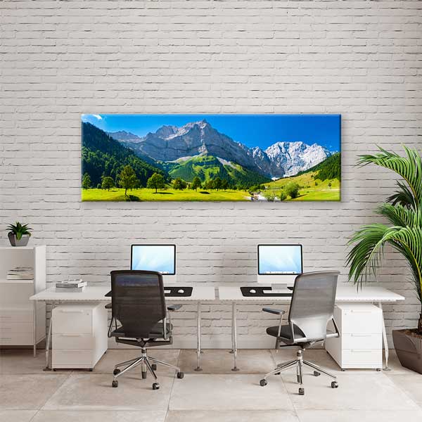 Alpler Dağ Manzarası Duvar Tablosu Kanvas 13910