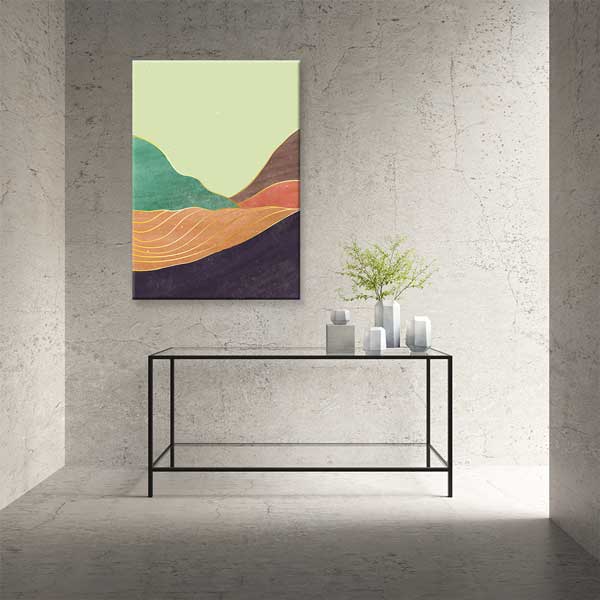 Soyut Dalgalı Manzara Minimal Duvar Tablosu 13970