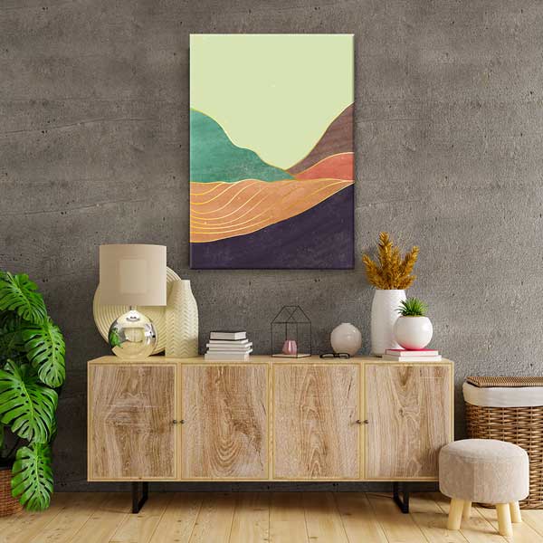 Soyut Dalgalı Manzara Minimal Duvar Tablosu 13970