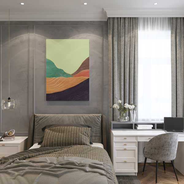 Soyut Dalgalı Manzara Minimal Duvar Tablosu 13970