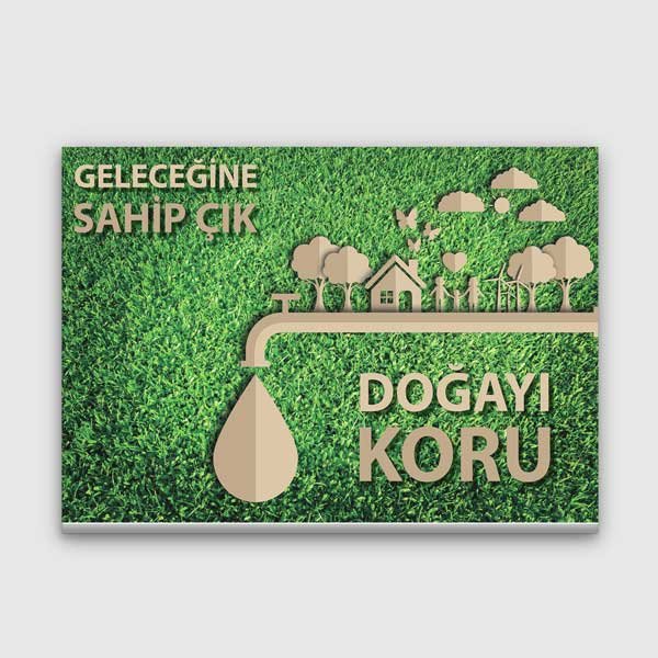 "Geleceğine Sahip Çık Doğayı Koru" Su ve Yaşam Alanı Duvar Tablosu – 3380