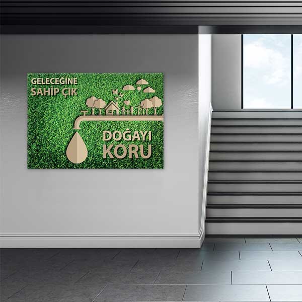 "Geleceğine Sahip Çık Doğayı Koru" Su ve Yaşam Alanı Duvar Tablosu – 3380