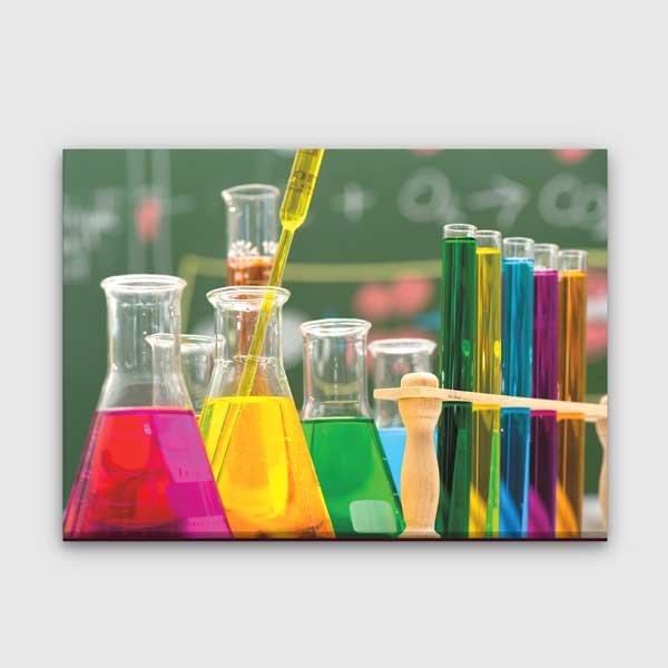 Renkli Kimya Deneyleri ve Laboratuvar Malzemeleri Posteri - Fen Sınıfı G-472