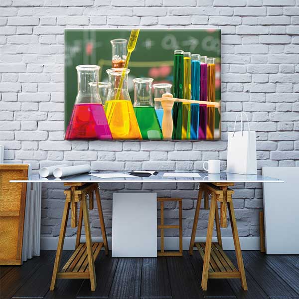 Renkli Kimya Deneyleri ve Laboratuvar Malzemeleri Posteri - Fen Sınıfı G-472