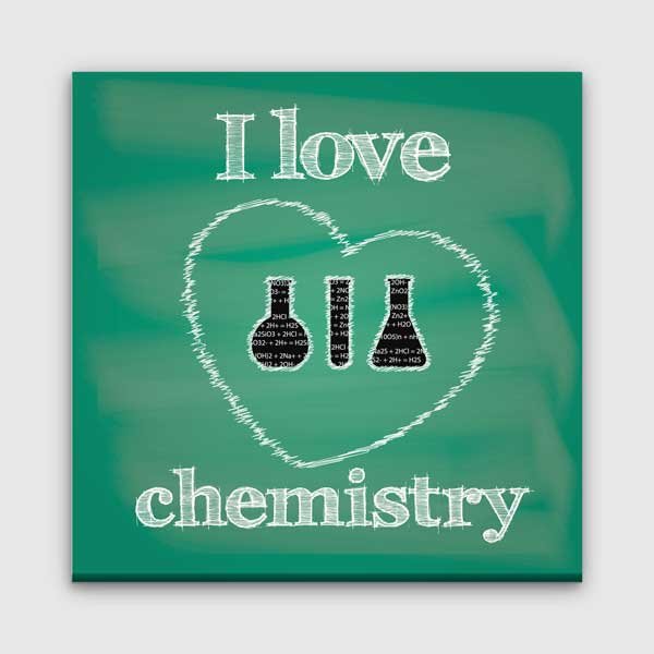 "I Love Chemistry" Kara Tahta Efektli Kimya Posteri - Sınıf Dekoru G-438