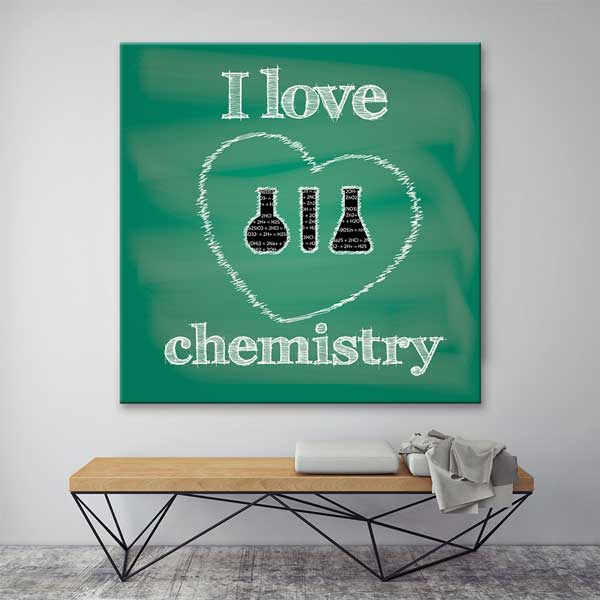 chemistry-class-wall-design-g-438-02 "I Love Chemistry" Kara Tahta Efektli Kimya Posteri - Sınıf Dekoru G-438