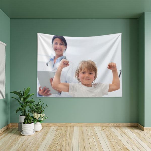 child-health-wall-decor-8394-03 Güçlü Çocuk ve Doktor Duvar Örtüsü 8394