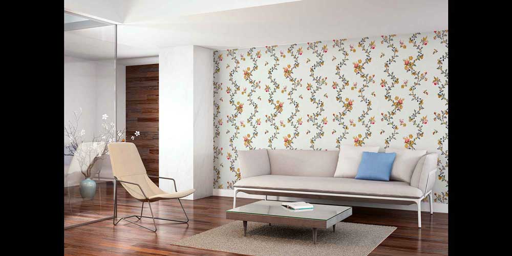 Zarif Çiçek Dalları Desenli Botanik Duvar Kağıdı 4241