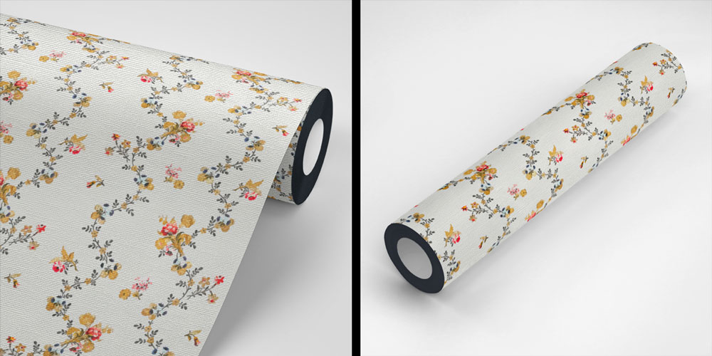 Zarif Çiçek Dalları Desenli Botanik Duvar Kağıdı 4241