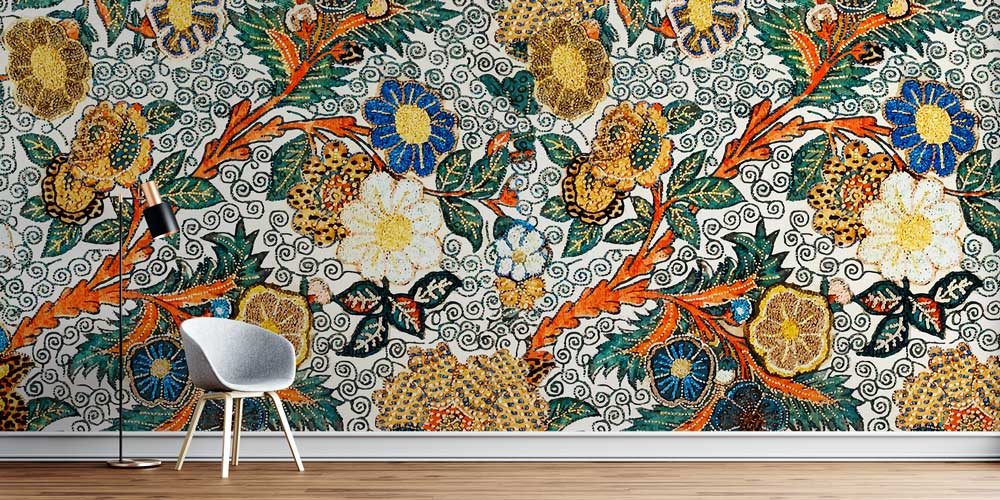 Klasik Floral Desenli Dekoratif Duvar Kağıdı 4247