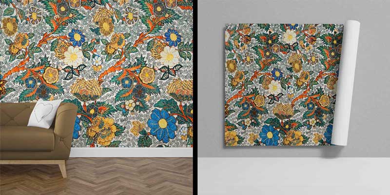 Klasik Floral Desenli Dekoratif Duvar Kağıdı 4247