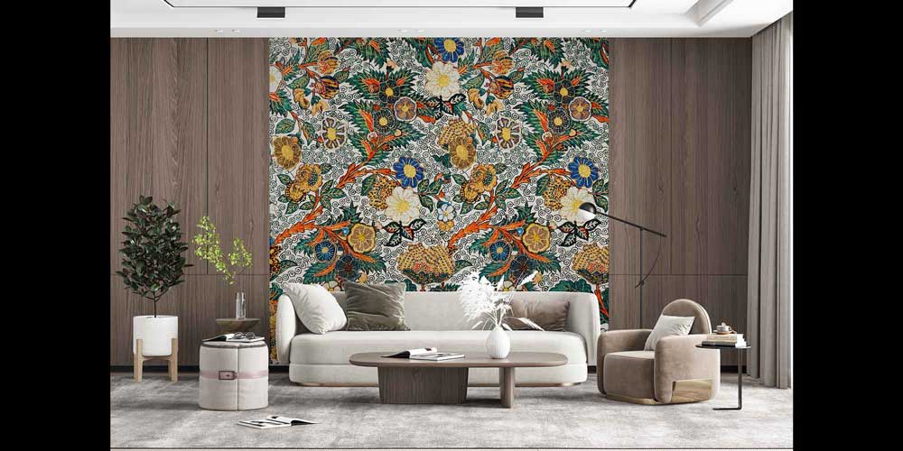 Klasik Floral Desenli Dekoratif Duvar Kağıdı 4247