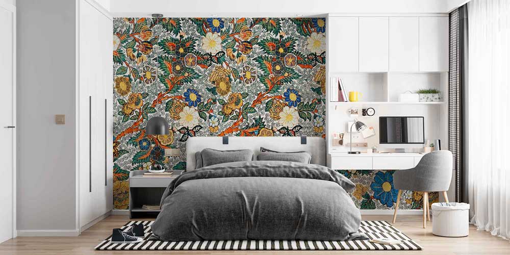 Klasik Floral Desenli Dekoratif Duvar Kağıdı 4247