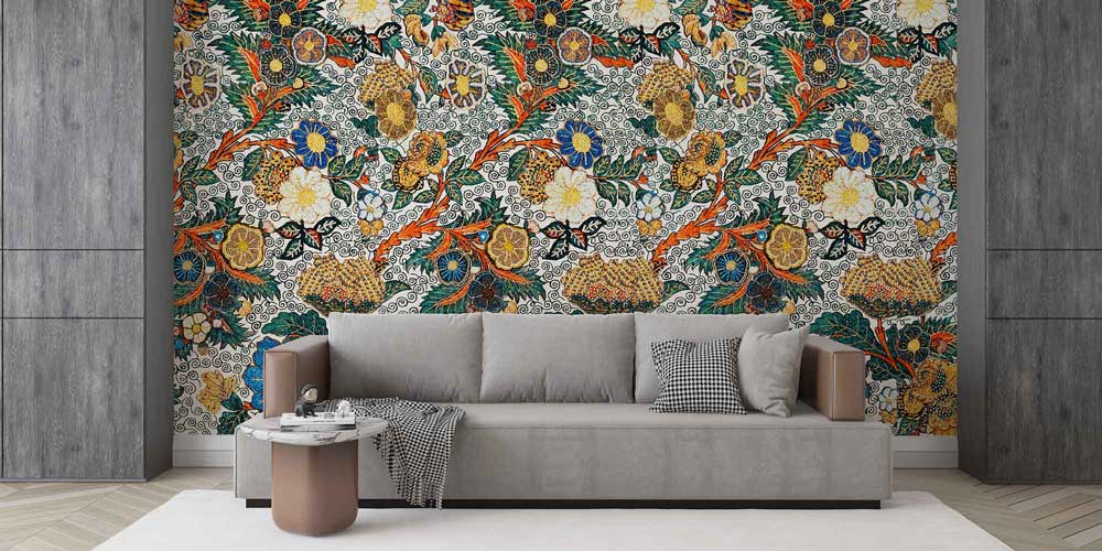 Klasik Floral Desenli Dekoratif Duvar Kağıdı 4247