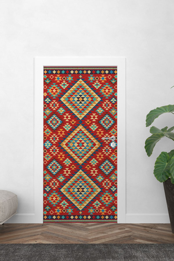 Geleneksel Kilim Desenli Dekoratif Kapı Giydirme 9877